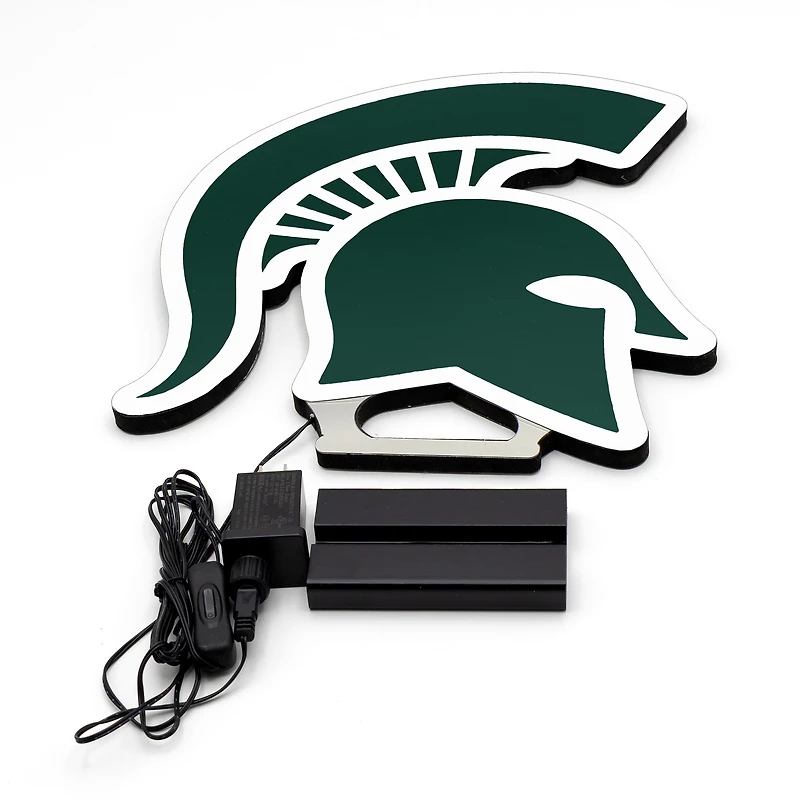 Lampe LED Infinity avec logo des Spartans de l'État du Michigan