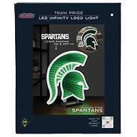 Lampe LED Infinity avec logo des Spartans de l'État du Michigan