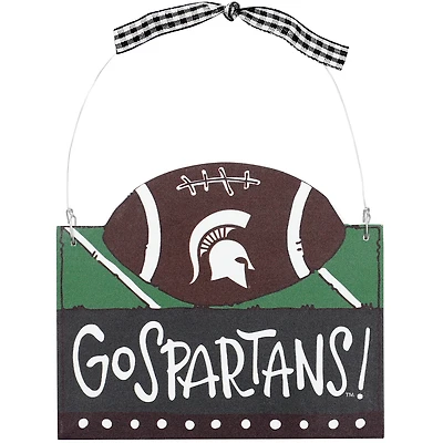Michigan State Spartans Logo Football Ornament