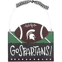 Michigan State Spartans Logo Football Ornament