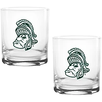 Michigan State Spartans Two Pack 14oz. Vault Sketch Rocks Glass Set