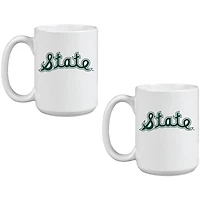 Lot de deux tasses en céramique Vault Sketch de 425 ml des Spartans de l'État du Michigan