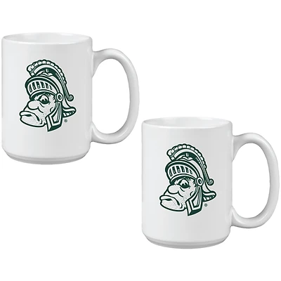Lot de deux tasses en céramique Vault Sketch de 425 ml des Spartans de l'État du Michigan