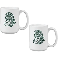 Lot de deux tasses en céramique Vault Sketch de 425 ml des Spartans de l'État du Michigan