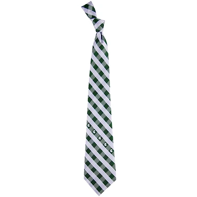Cravate tissée à carreaux Michigan State Spartans - Vert/Gris