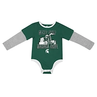 Body à manches longues Next Stop pour nouveau-né et bébé Colosseum Green Michigan State Spartans