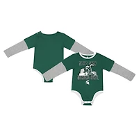 Body à manches longues Next Stop pour nouveau-né et bébé Colosseum Green Michigan State Spartans