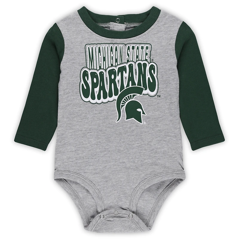 Ensemble body à manches longues et pantalon pour nouveau-né nourrisson Michigan State Spartans Double Up