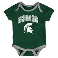 Ensemble de body trois pièces pour nouveau-né et nourrisson Outerstuff Michigan State Spartans All Day Play