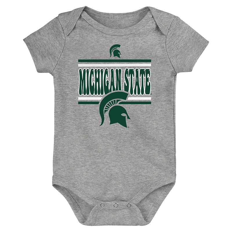Lot de 3 bodies pour nouveau-né vert Michigan State Spartans Sunday Comics
