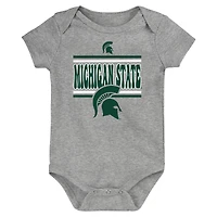 Lot de 3 bodies pour nouveau-né vert Michigan State Spartans Sunday Comics