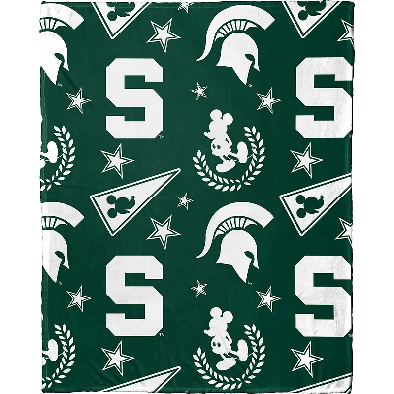 Ensemble oreiller Mickey Hugger et jeté Silk Touch Northwest x Disney Michigan State Spartans