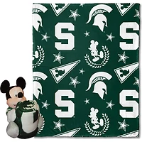 Ensemble oreiller Mickey Hugger et jeté Silk Touch Northwest x Disney Michigan State Spartans