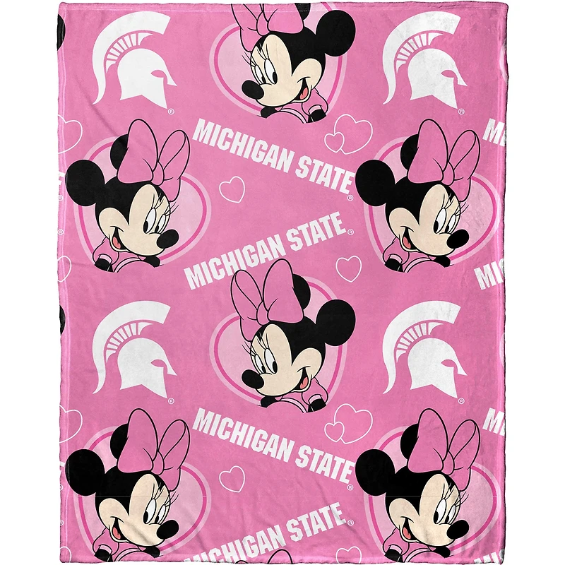 Ensemble oreiller et couvre-lit Minnie Hugger Northwest x Disney Michigan State Spartans