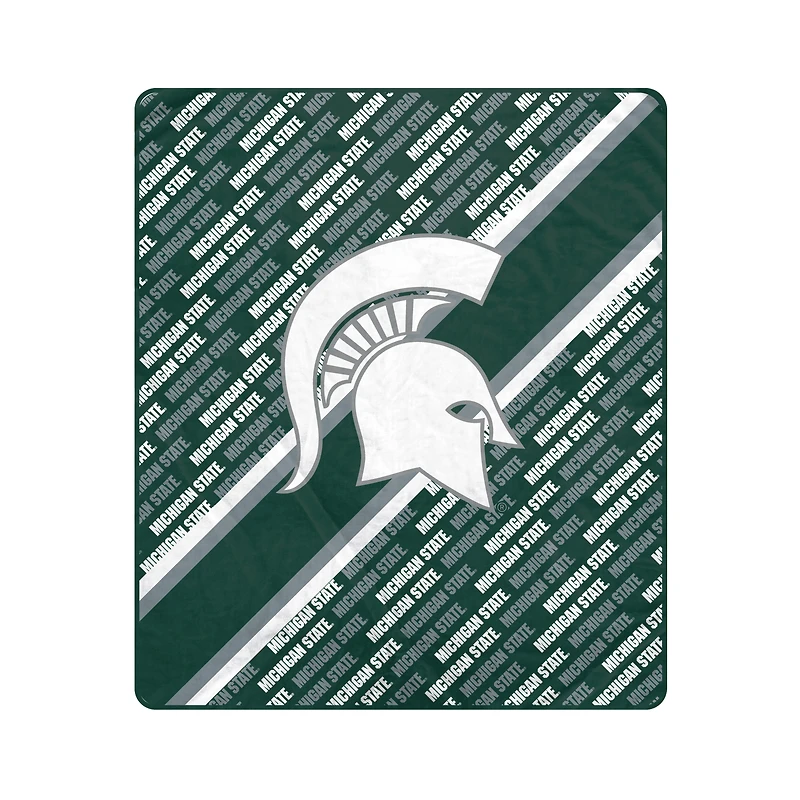 Couverture ultra douce Pegasus Michigan State Spartans, 152 x 178 cm (diagonale), doublée, avec logo.