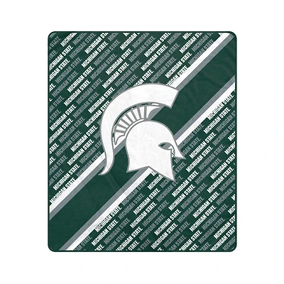 Pegasus Michigan State Spartans 60" x 70" Diagonal Lined Wordmark Ultra Soft Blanket