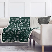 Pegasus Michigan State Spartans 60" x 70" Fall, Family & Football Flannel Fleece Sherpa Blanket