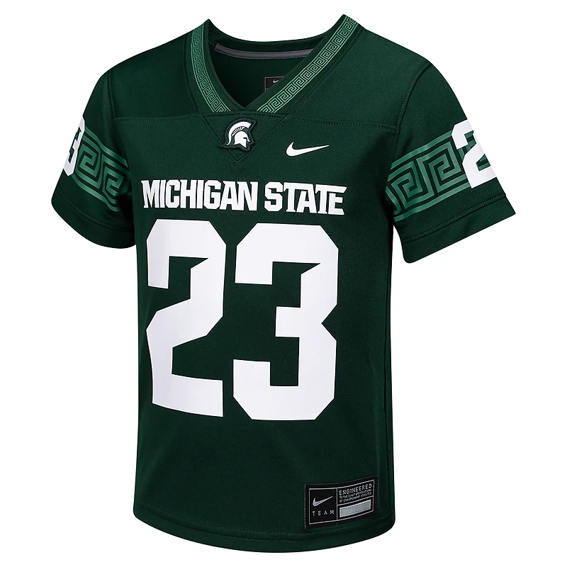 Maillot de football préscolaire Nike #23 vert Michigan State Spartans Untouchable