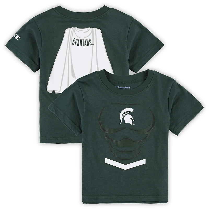 T-shirt super héros Spartans de l'État du Michigan Champion vert pour tout-petits