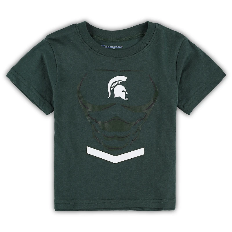 T-shirt super héros Spartans de l'État du Michigan Champion vert pour tout-petits