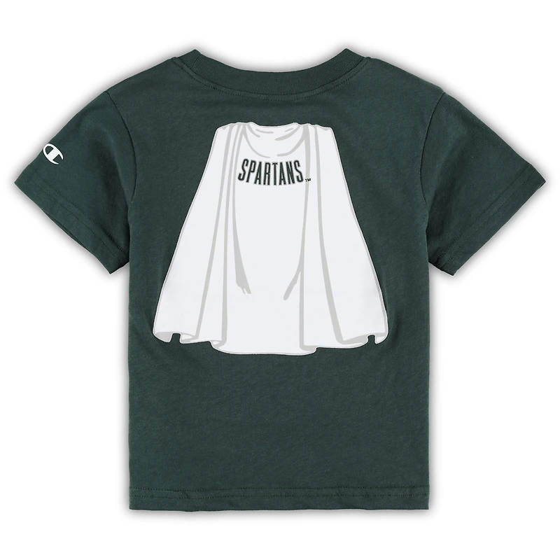 T-shirt super héros Spartans de l'État du Michigan Champion vert pour tout-petits