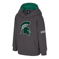 Sweat à capuche en polaire gros logo pour tout-petits, couleur anthracite, des Spartans de l'État du Michigan