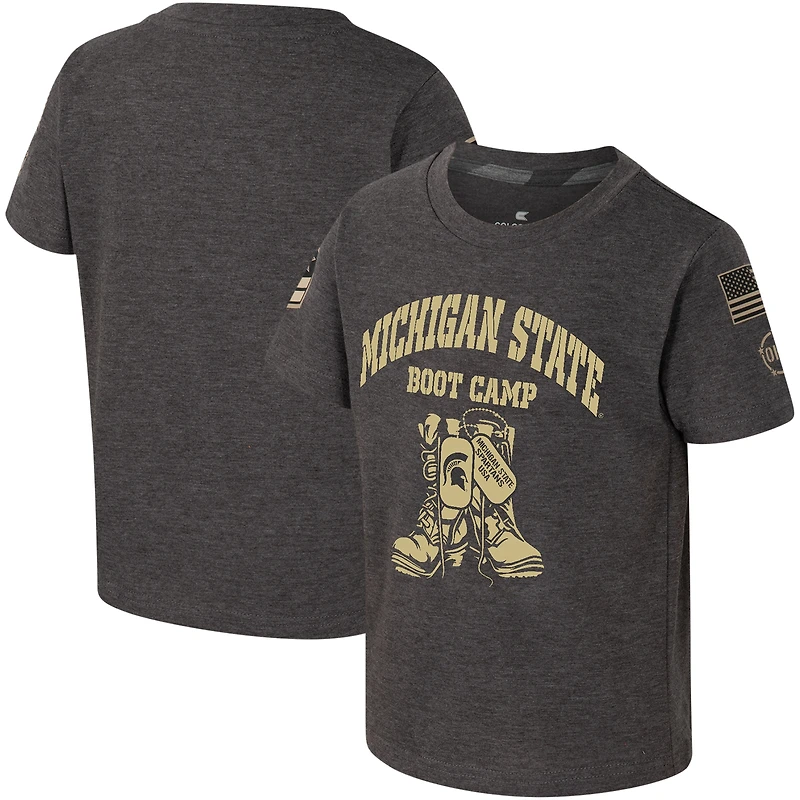 Toddler Colosseum Charcoal Michigan State Spartans OHT Military Appreciation Boot Camp T-Shirt