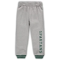 Ensemble sweat à capuche et pantalon de survêtement Michigan State Spartans Poppies Colosseum vert/gris chiné pour tout-petit