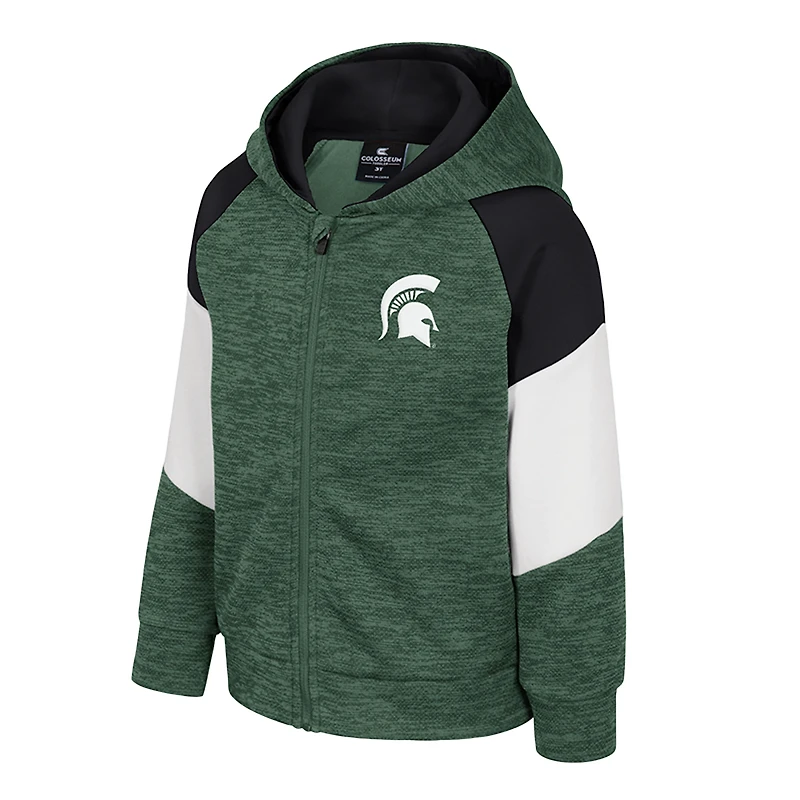Toddler Colosseum Green Michigan State Spartans Spirit Hollow Full-Zip Hoodie