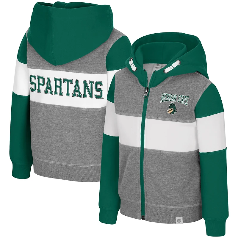Toddler Colosseum Heather Gray Michigan State Spartans Bert Full-Zip Hoodie
