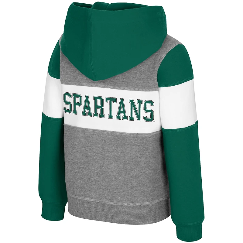 Sweat à capuche zippé Bert pour tout-petits, gris chiné, Michigan State Spartans