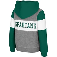 Sweat à capuche zippé Bert pour tout-petits, gris chiné, Michigan State Spartans