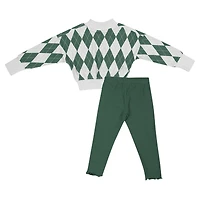 Ensemble pull et leggings Dealio pour tout-petits Colosseum White Michigan State Spartans