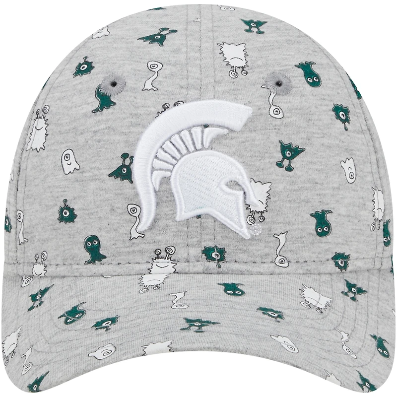 Casquette flexible 9FORTY New Era pour tout-petit, Michigan State Spartans, imprimé critter, gris chiné