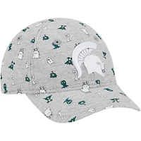 Casquette flexible 9FORTY New Era pour tout-petit, Michigan State Spartans, imprimé critter, gris chiné
