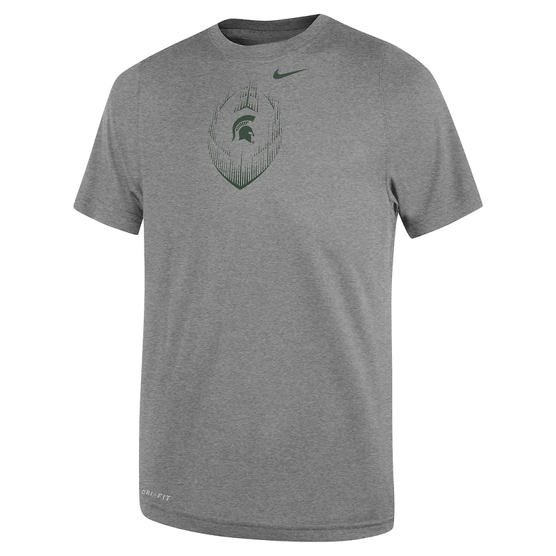 T-shirt de performance football Nike gris pour tout-petit Michigan State Spartans Legend