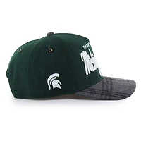 Unisex '47 Dark Green Michigan State Spartans Windowpane Plaid Collection Hitch Adjustable Hat