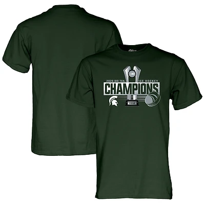 Unisex Blue 84 Green Michigan State Spartans 2026 Big Ten Men's Hockey Regular Season Champions Locker Room T-Shirt