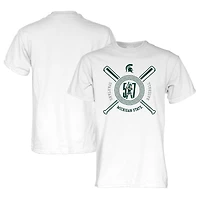T-shirt de baseball unisexe bleu 84 blanc Michigan State Spartans 517 Day