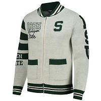 Pull jacquard boutonné unisexe Colosseum Cream Michigan State Spartans Wild Collective