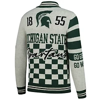 Pull jacquard boutonné unisexe Colosseum Cream Michigan State Spartans Wild Collective