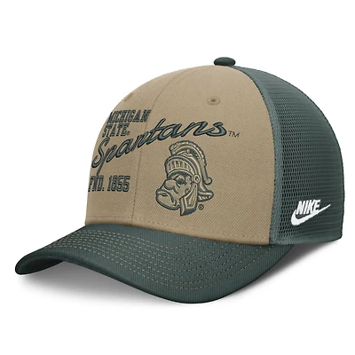 Unisex Nike  Beige/Forest Green Michigan State Spartans Legacy Rise Trucker Adjustable Hat