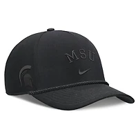 Casquette unisexe Nike noire Michigan State Spartans Campus Prep à taille ajustable et cordon de serrage ton sur ton - 5 panneaux