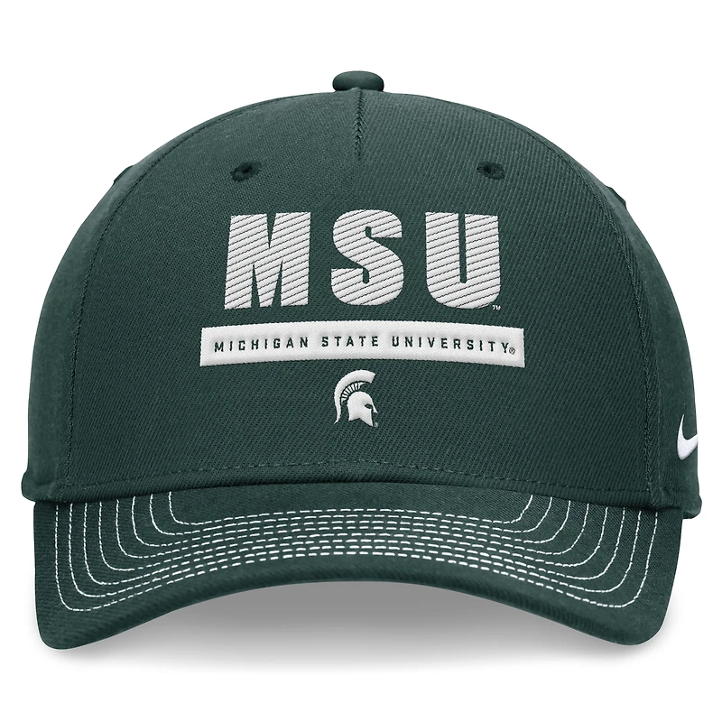 Unisex Nike Green Michigan State Spartans 2024 Sideline Rise Adjustable Hat