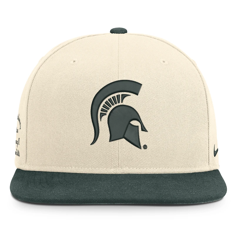 Casquette unisexe Nike naturelle/verte Michigan State Spartans Campus Prep
