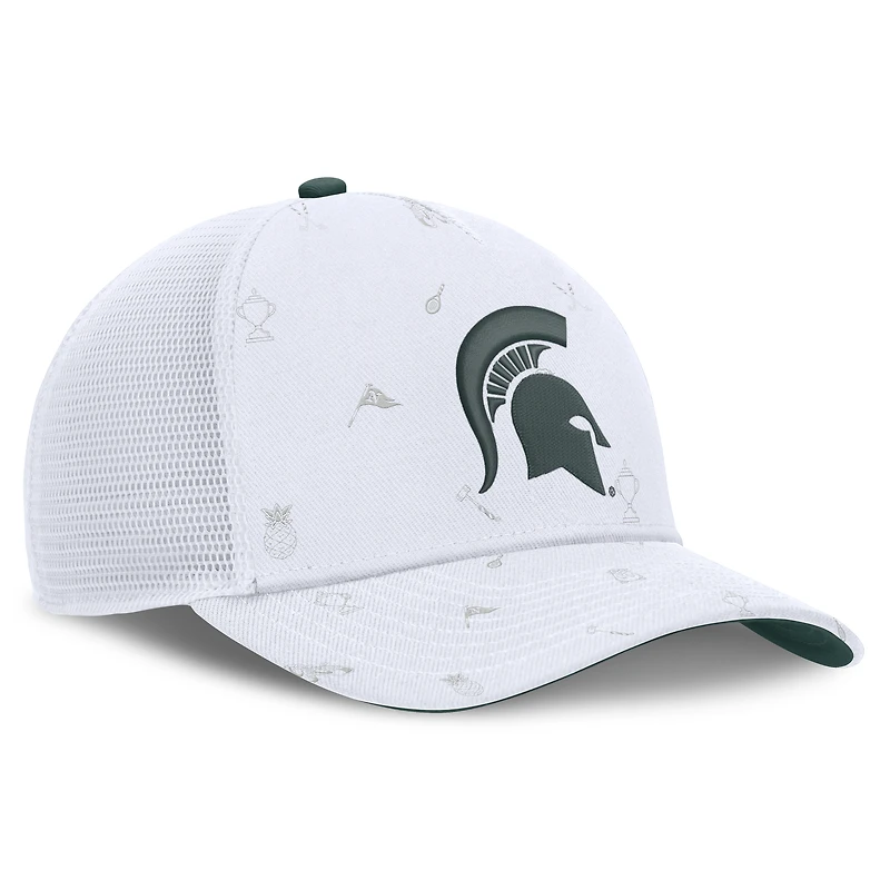 Casquette trucker unisexe Nike blanche Michigan State Spartans Country Club Golfin' Rise ajustable