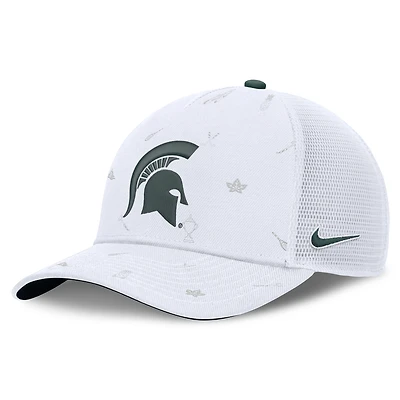 Casquette trucker unisexe Nike blanche Michigan State Spartans Country Club Golfin' Rise ajustable