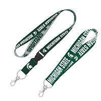 WinCraft Michigan State Spartans 2-Pack Lanyard with Detachable Buckle & Key Strap Set