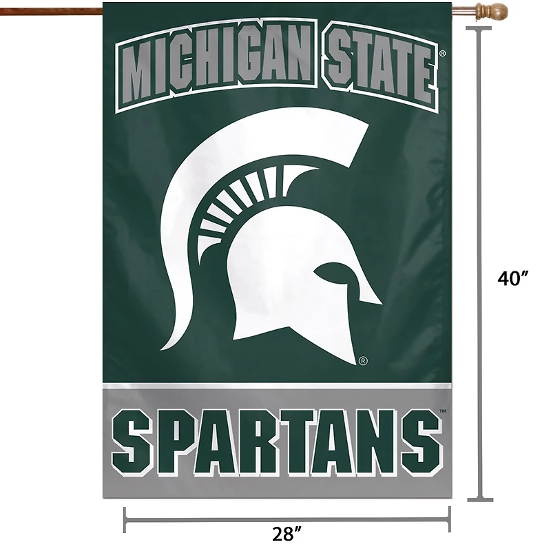 WinCraft Michigan State Spartans 28" x 40" Primary Logo Single-Sided Vertical Banner