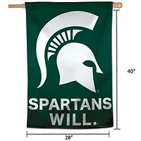 WinCraft Michigan State Spartans Bannière verticale simple face 28" x 40"